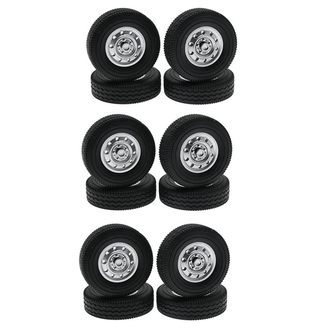 12 Piezas Neumático de Rueda de Goma para D12 Mini 1/16 RC Coche Camión de Deriva Repuestos Accesorios