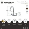 thumbnail image 7 of Kingston FB7798AXSP Victorian Two-Handle 4-Hole 8" Centerset Kitchen Faucet with Side Sprayer in Brushed Nickel, 7 of 7