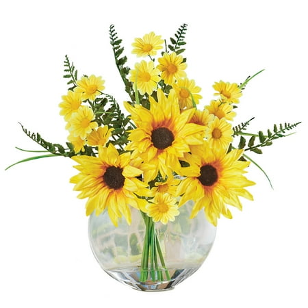 sunflower artificial arrangement silk water centerpiece acrylic flower