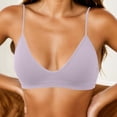 thumbnail image 3 of Iyufng Womens Wireless Triangle Bras Thin Spaghetti Strap V Neck Seamless Daily Bra, 3 of 5