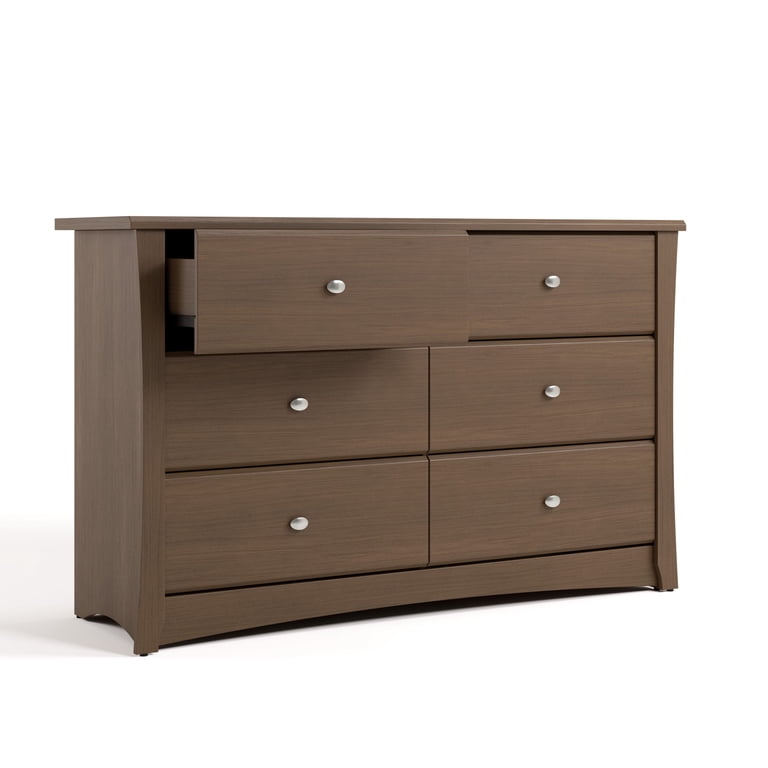 Storkcraft Crescent 6 Drawer Nursery Dresser, Hazelnut
