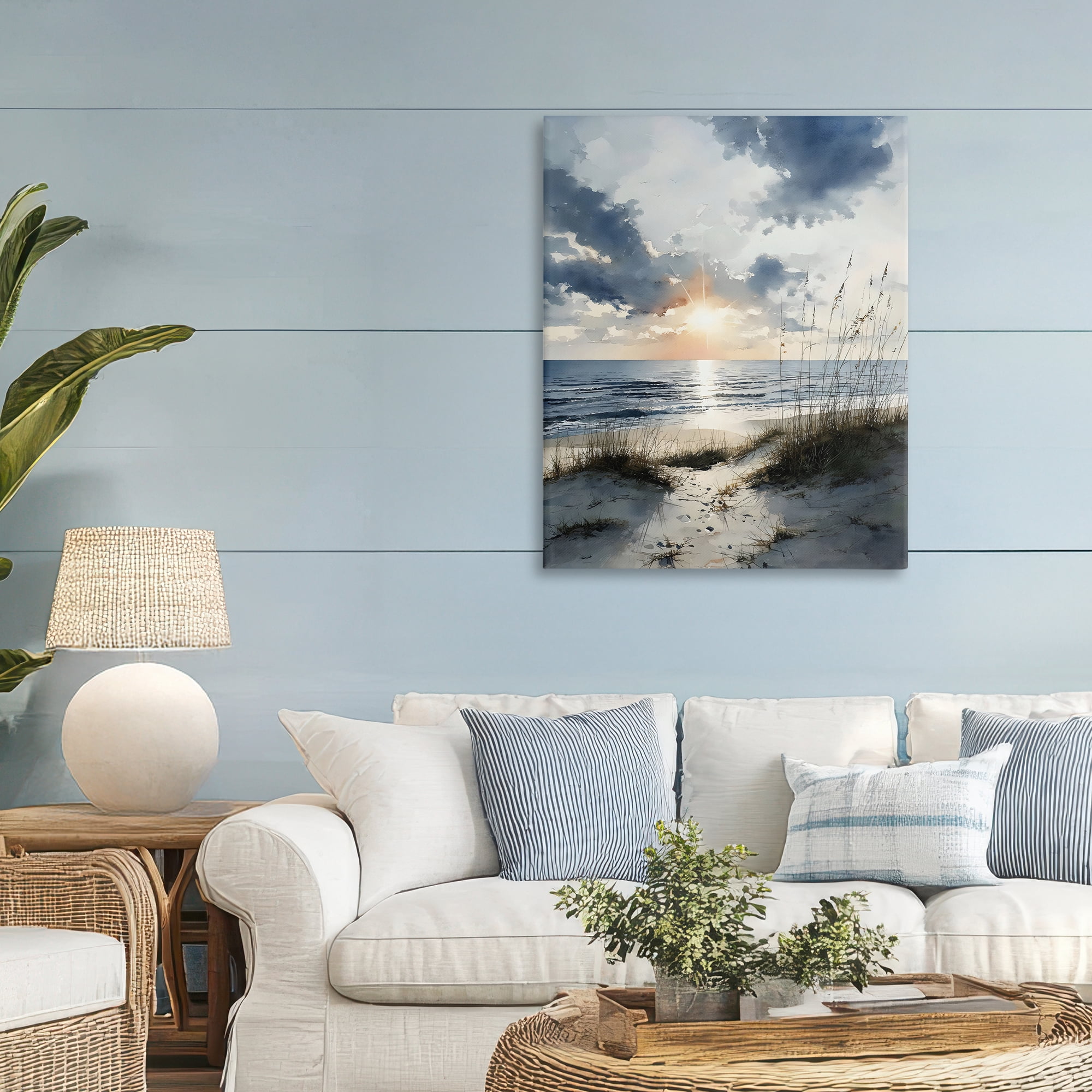 Stupell Industries Ocean Sunrise over Sandy Dunes Canvas Wall Art, design by Franklyn Gregory