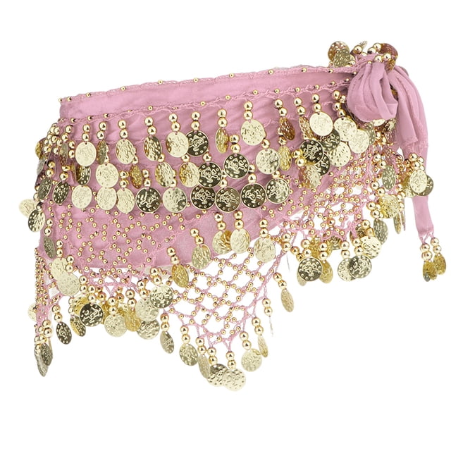Minnieouse Cadena de cintura para danza del vientre blanca Prendas para la parte inferior del cuerpo Rosa