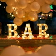 thumbnail image 3 of 3-Pack LED "BAR" Sign Letters, Warm White, Battery-Operated Tabletop Decor for Wedding Birthday Christmas Party Home Kitchen, 3 of 7