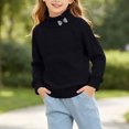 thumbnail image 4 of Besolor Kids Toddler Girls Clothes Sweaters Fall Casual Warm Ruffled Turtleneck Long Sleeve Knitted Pullover Tops(9-10 Years,Black), 4 of 7