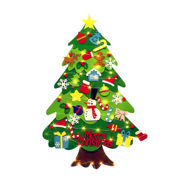 100x70cm 3D fieltro árbol de Navidad DIY pegatina con luz Navidad hogar Bar decoración Tmvgtek Oficina Multiescena Multifunción