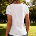 thumbnail image 6 of TaTaai Women's Summer Base Layer Top Short Sleeve V-Neck Mesh Fabric Ribbed Knit Casual Slim Fit Multi-Color T-Shirt Gift, 6 of 8