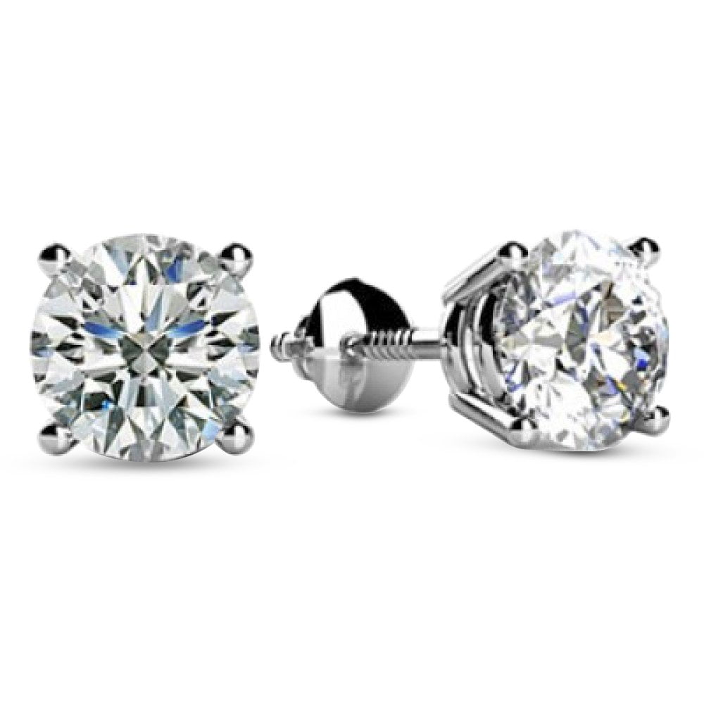 1 Carat 14K Rose Gold IGI Certified LAB GROWN Round Cut Diamond Stud Earrings for Women 4 Prong Screw Back for her MADE IN USA (E-F Color, VS1-VS2 Clarity)