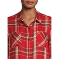 thumbnail image 4 of No Boundaries Juniors' Button-Front Plaid Shirt, 4 of 5