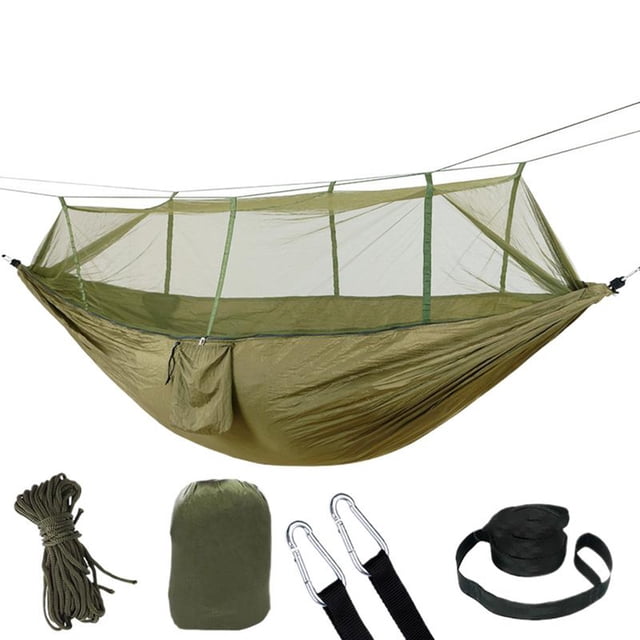 Hamac de Camping avec Filet Hamac 2 Personnes avec Filet Design en Maille Indispensables pour Randonnée Plage Patio