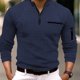thumbnail image 1 of Blusa y camisa deportiva de manga larga con cuello alto y cremallera a cuadros para hombre, 1 of 9