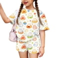 thumbnail image 2 of Grblisyd Girls Summer Outfits 2 Piece Set Short Sleeve Crew Neck Shirts and Elastic Waist Shorts Sets Kids Cute Animal Print Clothes 7-8 Y, 2 of 7