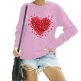 thumbnail image 2 of asdoklhq Womens Casual Love Heart Shirts Women's Fashion Long Sleeve Printed Sweatershirt Loosen Blouse Pink XL, 2 of 8