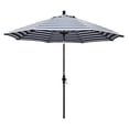 thumbnail image 7 of California Umbrella Sun Master Series 9 Ft Octagonal Aluminum Collar Tilt Patio Umbrella W/ Crank Lift & Fiberglass Ribs - Bronze Frame / Olefin Navy White Cabana Stripe Canopy, 7 of 7