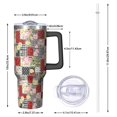 thumbnail image 2 of 40oz Pioneer Flower Floral Print Pattern Insulated Tumbler with Handle, BPA-Free Leak Proof Lid and Straws, Double Wall Vacuum, Hot 12h/Cold 34h, 2 of 6