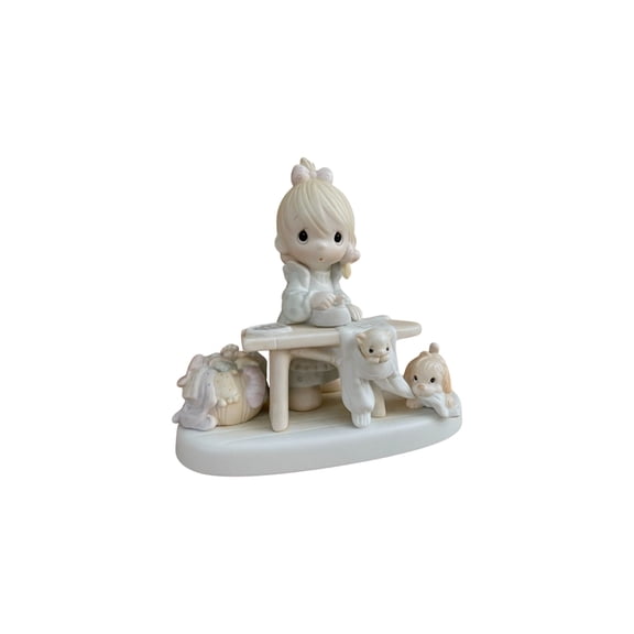 1982 Press On Girl Ironing Figurine Precious Moments E-9265
