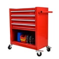 thumbnail image 2 of Noaman 4-Drawer Multifunctional Tool Cart with Wheels, Red, 2 of 23