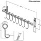 thumbnail image 2 of Stainless Steel Wall Mounted Kitchen Rail with 8 Removable Hooks, Space Saving Utensil Storage Organizer, 2 of 4
