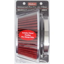 Edelbrock 43611, Pro-Flo Air Filter Cone 3.70 Tall Red/Chrome Performance