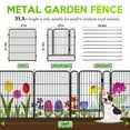 thumbnail image 5 of Dog Playpen Outdoor Animal Barrier 18ft(L)Ã32in(H) Metal garden fence with Gate for Dogs, Outdoor, Yard (7 Panels+1 Gate), 5 of 10