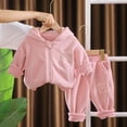thumbnail image 4 of ShomPort Kids Sweatsuit Solid Color Long Sleeve Full Zip Hoodie and Sweatpants Toddler Sweatshirts Jackets Set, 4 of 5