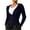 Navy, variant on Women's Ribbed Knit Zip Up Caot Winter Slim Fit Drawstring Hooded Jacket