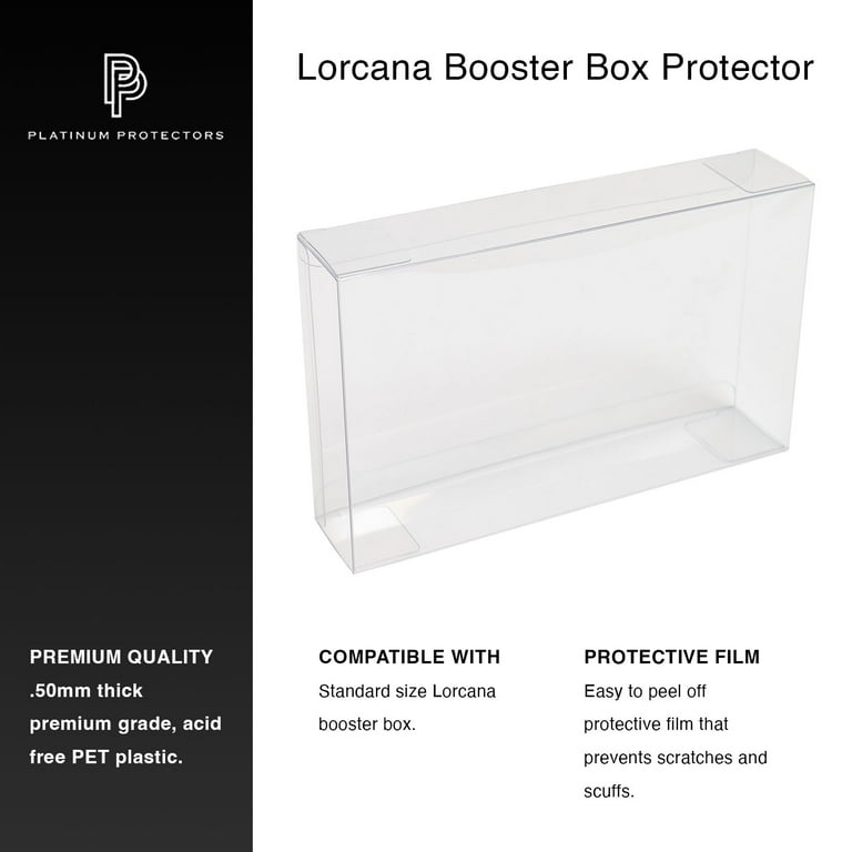 lorcana booster box dimensions Platinum Protectors Case for Disney Lorcana Booster Box Clear Plastic  Display