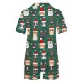 thumbnail image 3 of VBTAPA Womens Christmas Pajama Shorts Set Plaid Xmas Tree Printed Short Sleeve Button Down Shirts and Shorts Matching Lounge Pj Sets Holiday Sleepwear Multicolor#23 XXL, 3 of 7