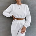 thumbnail image 5 of ShomPort Women's Two Piece Outfits Tracksuit Sweatsuit Fall Cropped Sweatshirt Sweatpants Jogger Set, 5 of 9