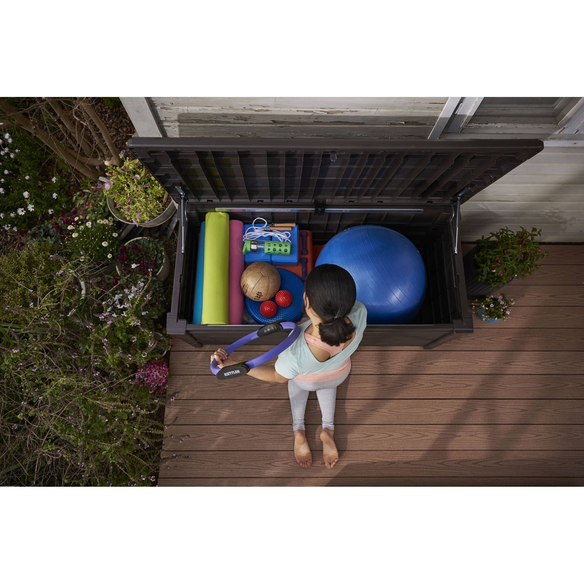 Patio Home Storage Deck Durable Wood Weather Resistant Bench Seat