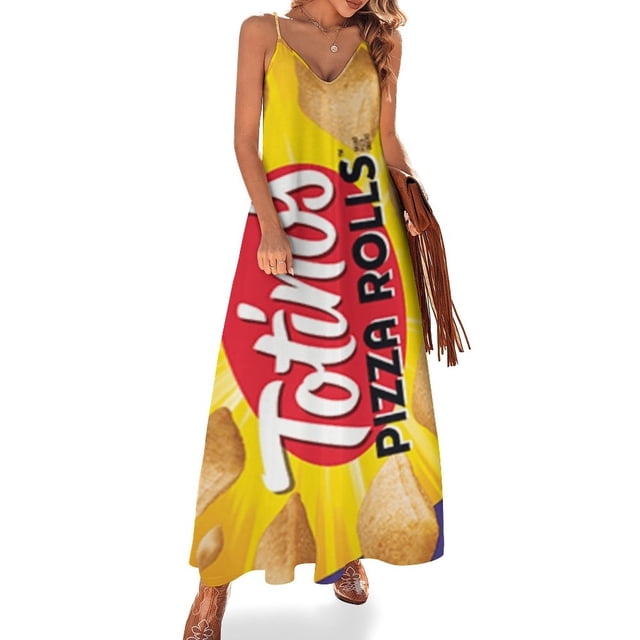 Vestido sin mangas con forma de pizza y rollitos, traje de verano para mujer, falda de verano, vestidos de mujer para ocasiones especiales