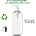 thumbnail image 3 of LMHF Clear Refillable Bottles with Leak Proof Press Pump Dispenser BPA Free Ideal for Lotions, Soaps, Shampoo, Conditioner, Travel Size Hand Sanitizer Spray Refills (16oz, Pack of 48), 3 of 5