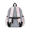 thumbnail image 3 of Pink Butterfly Word Pattern Cute School Backpack with Padded Back and Adjustable Shoulder Straps 13.4"x11"x4.7", 3 of 5