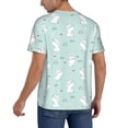 thumbnail image 2 of Hirioo Playing Rabbit for Men's Baseball T-shirt Shirts Short Sleeve Casual Summer Button Stretch T Shirts,Size S-4XL-Large, 2 of 7