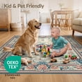 thumbnail image 4 of ODIKA 2'x3' Ultra-Soft Accent Mat, Symmetrical Butterfly Scattered Delicate Border Boho Motif Whimsical None Washable, Bare feet friendly, Easy Care Indoor rug for Bedside, Footrest, 4 of 7