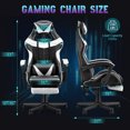 thumbnail image 7 of Huracan PU Leather Gaming Chair with Footrest & Lumbar, Adjustable Armrests/Headrest Computer Gamer Chair for Adults, Office/Game/Home,White, 7 of 7