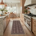 thumbnail image 3 of GENIMO 2' x 6' Runner Rug, Machine Washable Non Slip Low Pile Hallway Runner Rug for Kitchen Laundry Room, Classic Floral, Dusty Plum, 3 of 6