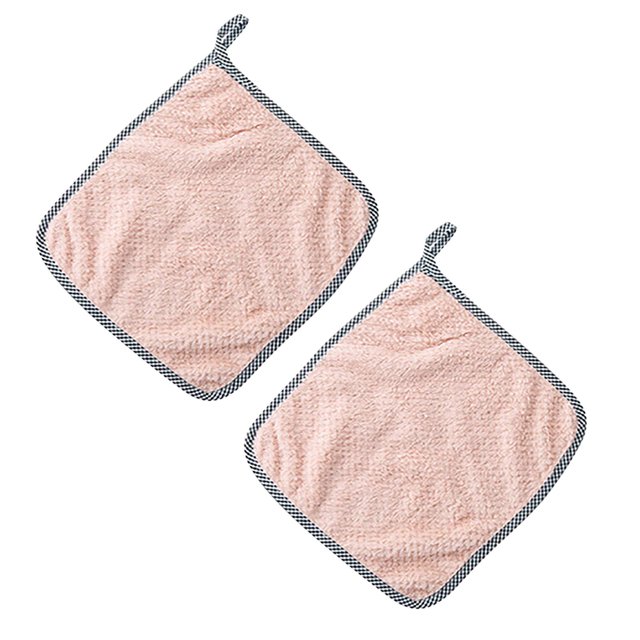Oleegame 2PC Ten Dollar Items Non-stick Oil Hand Towel Rags Can Be Hung Rags Kitchen Rags Lazy Rags Brown
