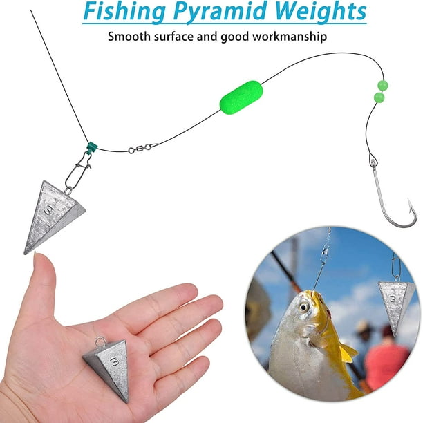 Pyramid Fishing Sinker Weights Kit Tangle Free Lead Fishing