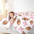 thumbnail image 4 of Erosebridal Pink Cute Bowknot 7-Piece Twin Bedding Sets,American Ball Rugby Sport Bedding Comforter Set For Kids Girls,Reversible, 4 of 7
