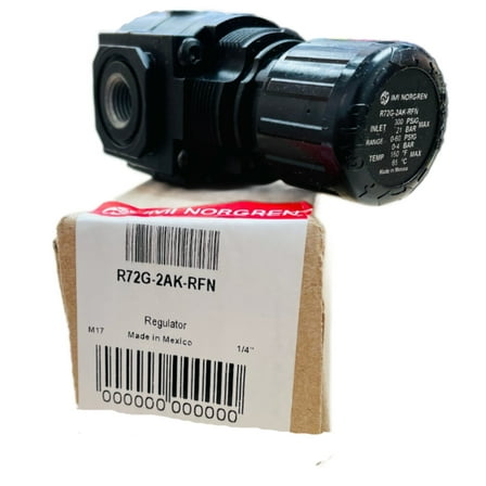 R72G-2AK-RFN Pressure Regulator, 1/4 PTF, 5 to 60 PSI, 70 scfm, Gauge