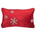 thumbnail image 2 of SAFAVIEH Falling Snow Pillow, 12" x 20", Red, 2 of 6