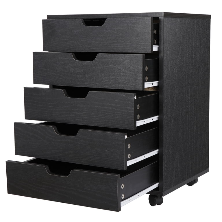 Drawerスタジャン グレー/ブラック ZenStyle Small Portable Organizer, 5-Drawer Storage Cabinet