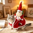 thumbnail image 6 of Santa Dog Costume Christmas Pet Clothes Santa Claus Riding Pet Cosplay Costumes Party Dressing up Dogs Cats Outfit for Small Medium Dogs, 6 of 8