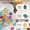 thumbnail image 3 of Uxcell Sew on Rhinestones Tear Drop Crystal Rhinestones Pointback Stone Metal Flatback Green, 3 of 7
