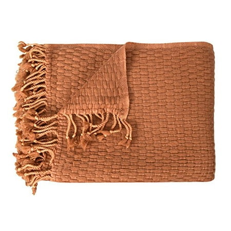 Kids Collection Cashmere Peach Couture B1328-Basketweave-Throw-Tan-OS Couture Home Collection Cashmere Wool Lightweight Warm And Luxurious Basket Weave Throw With Tassels, Tan ()