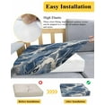 thumbnail image 5 of Vintage Navy Blue Sofa Couch Cushion Covers Washable, Removable Stretchable Sectional Couch Covers, Marble Abstract Art Slipcovers for L & T Shape Sofa Furniture Protector S Size 3 pcs, 5 of 7