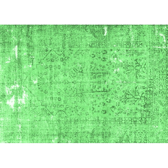 Ahgly Company Indoor Rectangle Persian Emerald Green Traditional Area Rugs, 8' x 10'