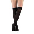 thumbnail image 5 of 6 Pairs Women's Tear Free Nylon Over the Knee Sheer Socks 70 Denier (Black), 5 of 5