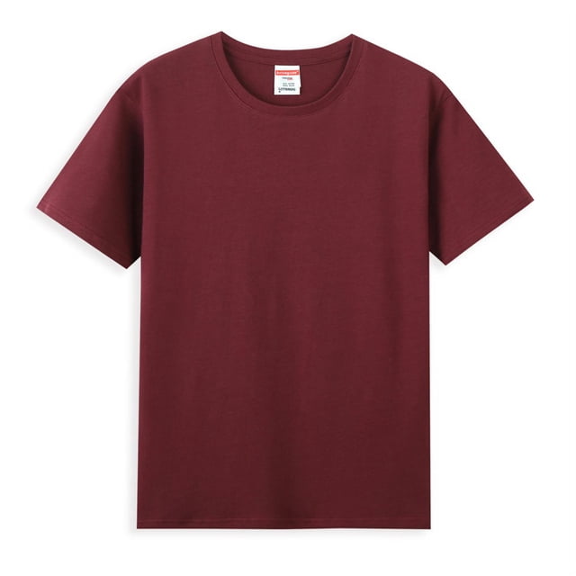Camiseta de manga corta con cuello redondo para hombre, 100 % algodón orgánico
